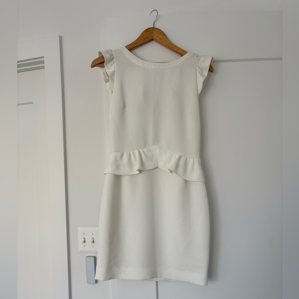 Sandro white ruffle dress